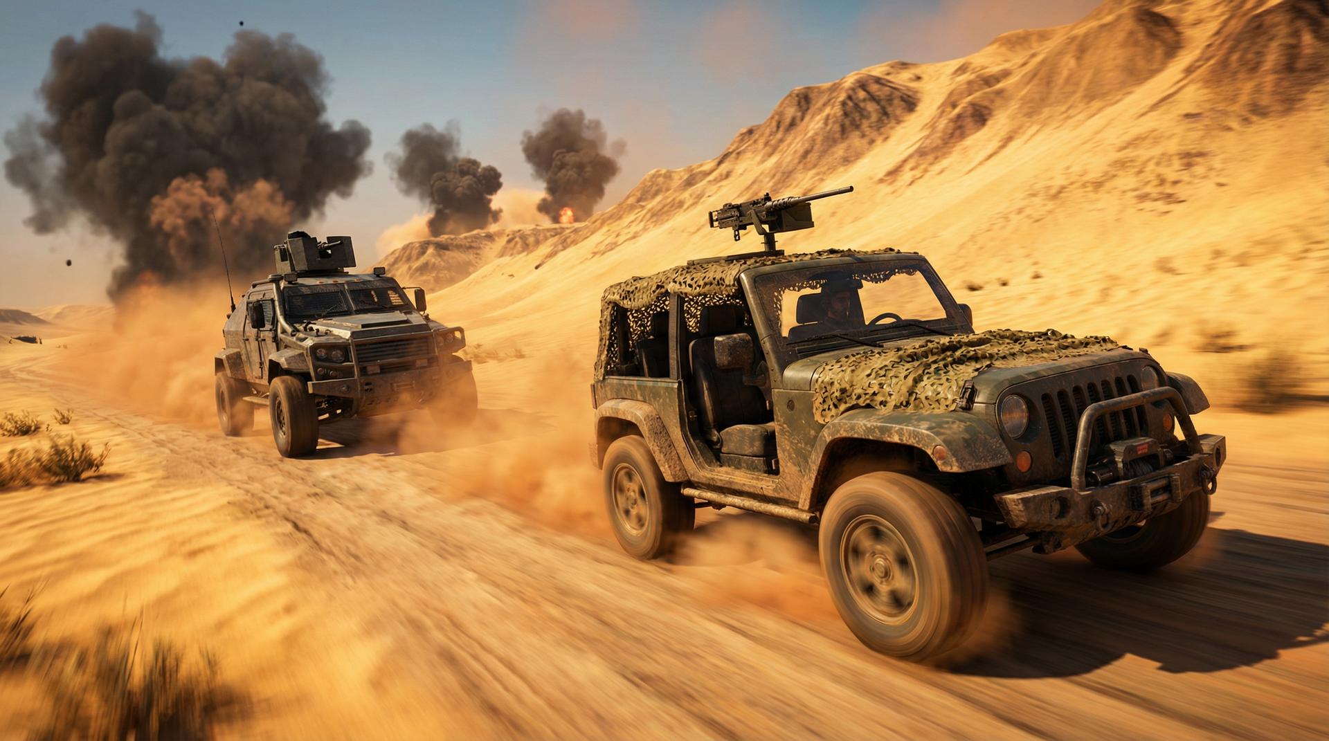 明星绝地求生载具追逐视频